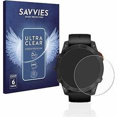 Savvies 6x folie für garmin fenix 7 pro solar 47 mm schutzfolie displayschutz display Transparent