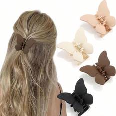 Plastic Hair Clips Shein pcs BlackWhiteBrown Butterfly Shaped Lightweight Plastic Hair Clip Fashionable Minimalist Hair Claw