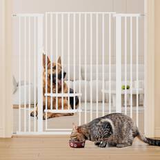 YitaHome Extra Tall 55" High Metal Dog Gate with Cat Door, 29.5"- Pet Gate