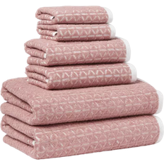 Threshold Boho Bath Towel White, Pink (137.2x76.2)