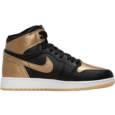 Boys Sport Shoes NIKE Air Jordan 1 High OG GS - Black/Sail/Metallic Gold