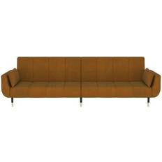 Plata/Cromo - Sofá Cama Sofás vidaXL 337590 Brown Sofa 220cm 2 Seater