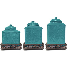 Turquoise Kitchen Containers HiEnd Accents Savannah Turquoise Kitchen Container 3