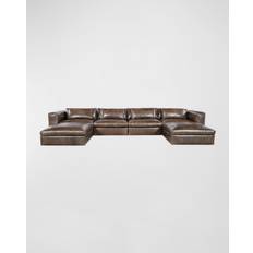 Leather Sofas - Wood Hooker Furniture Wilder Dark Chocolate Sofa 165" 6