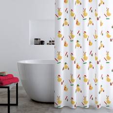 White Shower Curtains Catherine Lansfield Christmas Quacker Shower