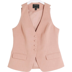 Viscose Vests River Island Button Up Longline Waistcoat - Petite Pink