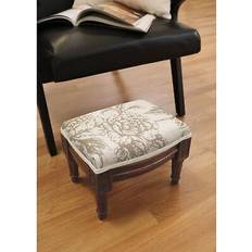 Brown Foot Stools 123 Creations Taupe Peony Foot Stool