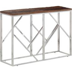 Acier inoxydable Tables Console vidaXL 349997 Silver/Brown Table Console 30x110cm