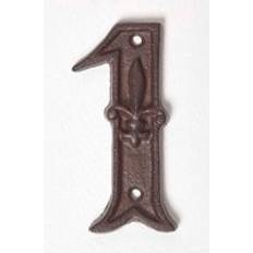 Homescapes Cast Iron House number, 1 Brown