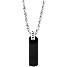 Effy Men Necklaces Effy Dog Tag Pendant Necklace - Silver/Onyx