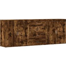 Braun Sideboards vidaXL 3276613 Smoked Oak Sideboard 218x80cm