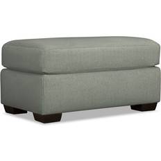 Birch Lane Cranbrook Peyton Smokey Blue Performance Twill Foot Stool 17"