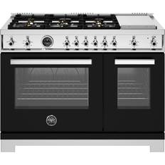 6 Burners Gas Ranges Bertazzoni Professional Series PRO486BTFGMNET Black