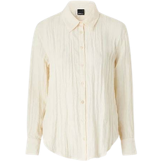 Gina Tricot Crinkled Shirt - Cream