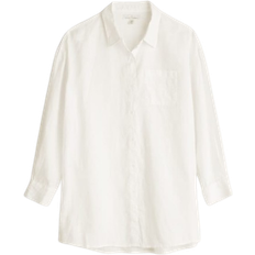 Seasalt Cornwall Beach Road Longline Linen Shirt - Chalk