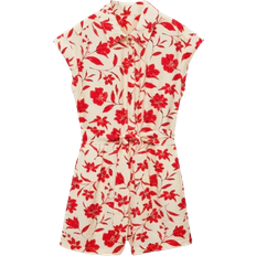 Mango Alazan Flower Short Jumpsuit - Red