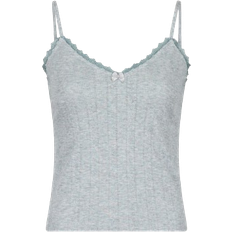 Neo Noir Lindsay Pointelle Top - Light Grey