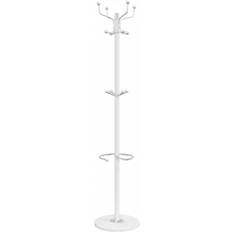 vidaXL Mute Waiter with Umbrella Holder White Appendiabiti 35cm