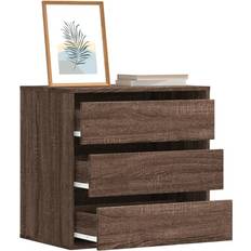 Byråer 60 cm möbler vidaXL 852849 Brown Oak Byrå 60x58cm