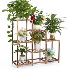 Trä Blompiedestaler 7 Tier Plant Stand