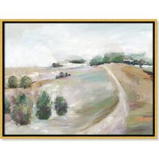 Birch Lane Country Road Hill Gold Framed Art 25.5x19.5"