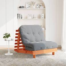 vidaXL Futon Bed with Mattress Wax Brown 80x200 cm Sofa 3 Seater