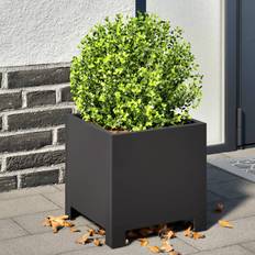 vidaXL Garden Planters 2 Pcs Black 30x30x30 cm