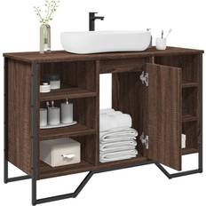 Bathroom Furniture vidaXL Bathroom Sink Cabinet Brown Oak 91x35x60 cm