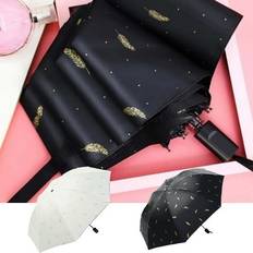 Umbrellas Apmemiss Sold by: USA Clearance Automatic Three Fold Eight Umbrella with Black Glue Sun Protection and Protection Folding Sun Umbrella Umbrella Clearance Items