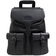 Leder - Schwarz Schulranzen Emporio Armani OFFICIAL STORE Rucksack Aus Genarbtem Leder Mit Details Aus Glattleder