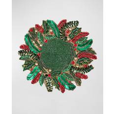 Place Mats KIM SEYBERT Holly Sprig Beaded Place Mat