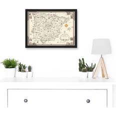 Longshore Tides Vintage Map Ernest Dudley Chase Spain Framed Art