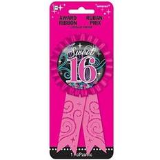 Rubans pour Cadeaux Amscan Sweet 16 Award Ribbon One Size Noir/Magenta
