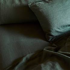 Piglet Green Linen Blend Fitted Emperor Bed Sheet Green