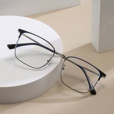 Metal - Whole Frame Computer Screen & Blue Light Glasses Shein pc Black Square Metal Blue Light Blocking Clear
