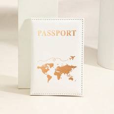 Shein pc Travel Passport Holder Matte Surface Pu Material Map Pattern Lettering Detail Border Suitable For International Trips Passport Cover Pas