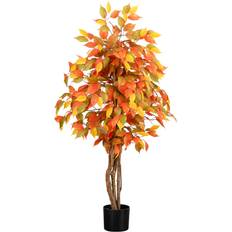 Orange Decorative Items Nearly Natural 3’ Autumn Ficus Fall Tree Artificial Plant