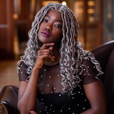Hair Products Andrea 24 curly long wig hand tied
