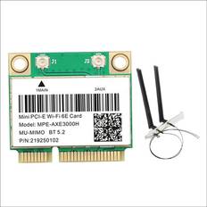 Tlily MPE-AXE3000H WiFi Card with Antenna WiFi 6E 2400Mbps Mini PCI-E for BT 5.2 802.11AX 2.4G/5G/6Ghz Wlan Network Card