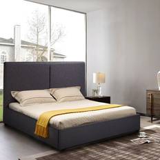 210cm Cadres de lit Lit D'Une Place Et Demi En Tissu 120 x 190 cm - Gris Foncé