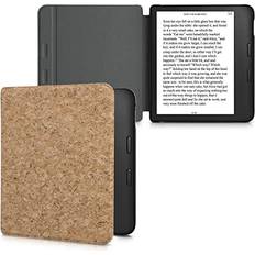 Brown Tablet Cases Kwmobile Cork Case Compatible with Kobo Libra 2 Book Style Protective e-Reader Flip Cover Folio Case