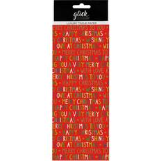 Glick Ps christmas script red glick tissue wrapping paper 4 sheets 50x7 5cm