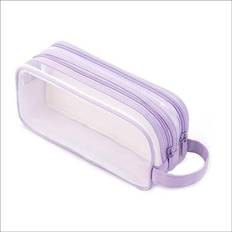 Purple Desktop Organizers Tlily Grid Mesh Pencil Case 2 Compartment Pen Bag Pencil