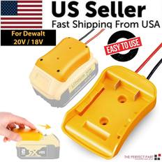 The Perfect Part Power connector diy battery adapter holder dock for dewalt 18v/20v max battery Yellow