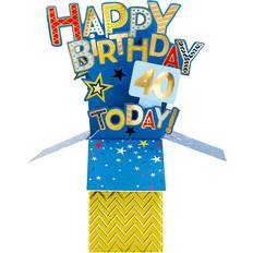 Second Nature Clever Cube 40th Birthday For Him Blue-Tastic Birthday! Pop Up Greeting Card