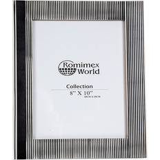 MDF Photo Frames Romimex White Black Resin Photo Frame