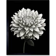 Glass Framed Art Marlow Home Co Tullyrusk Dahlia Flower Bloom White On Framed Art