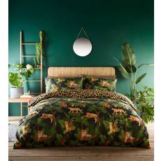 Portfolio Home Jungle cats leopard tiger reversible set single Duvet Cover