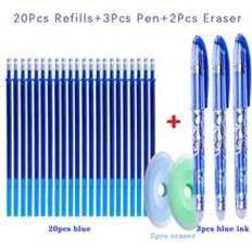 Shein 1set 25pcs Blue Friction Erasable Rollerball Pen Refills