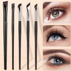 Makeup Shein 5pcs Precision Eye Makeup Brushes Including Scythe Shaped Eyeliner Brush, Angled Eyeliner Brush, And Eyebrow Brush For Easy And Beautiful Eye Makeup